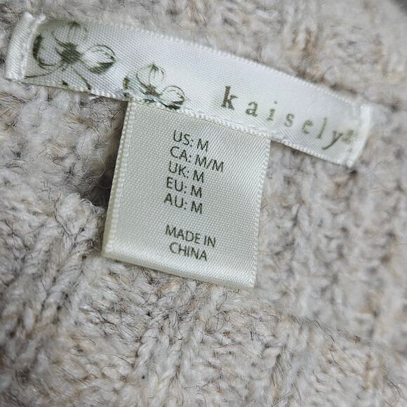 Kaisely Anthropologie Wool Blend Sweater Crocheted Hem Size Medium - Picture 3 of 3